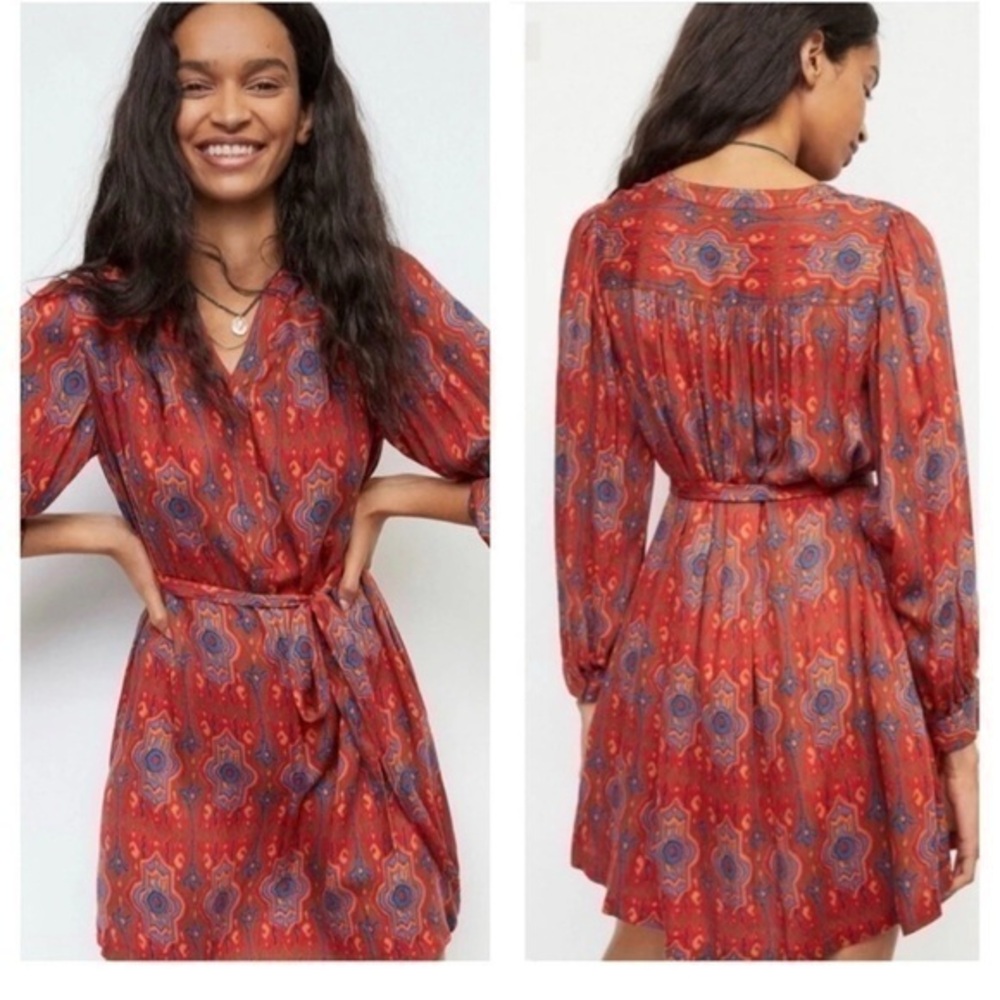 Anthropologie TINY Rosemary Red Motif Tunic Dress S